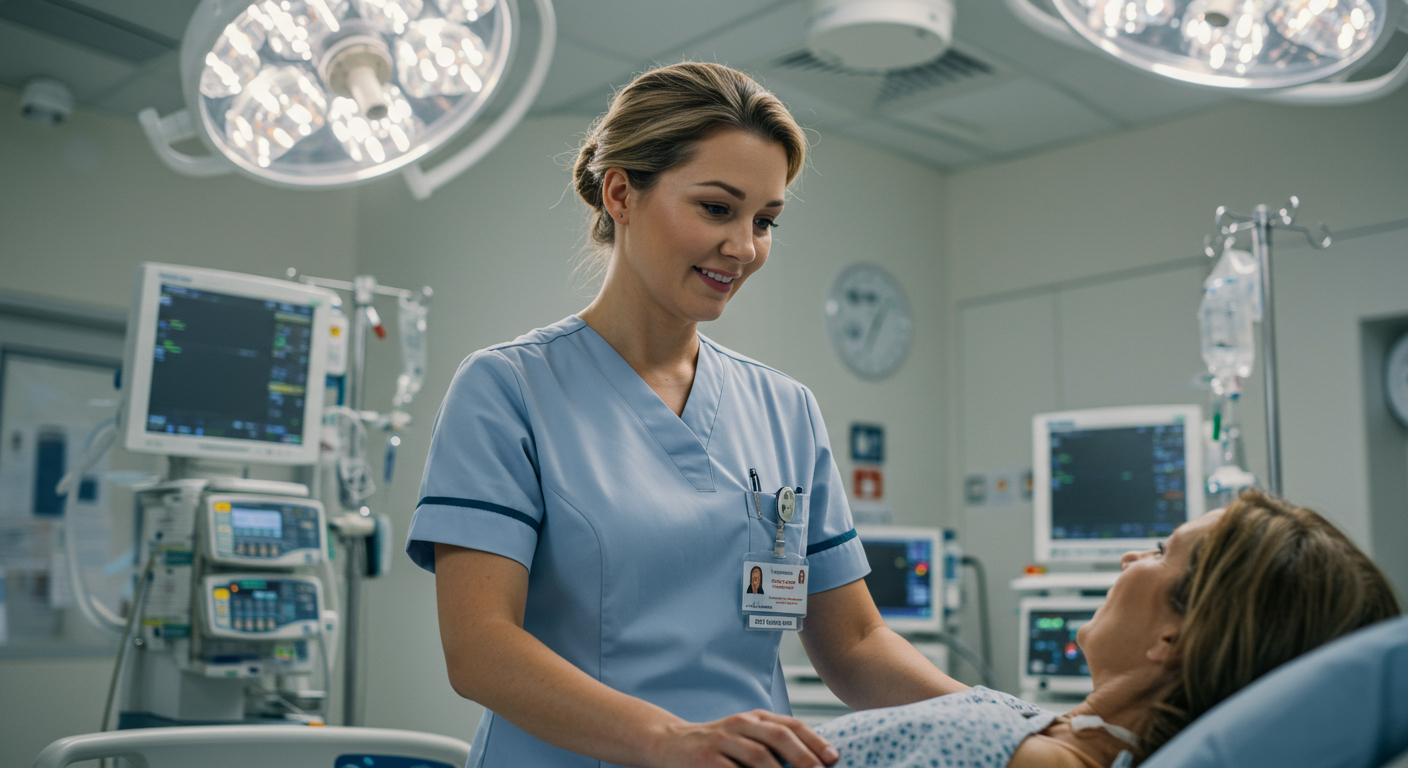 Một y tá đang chăm sóc bệnh nhân trong bệnh viện ở Úc