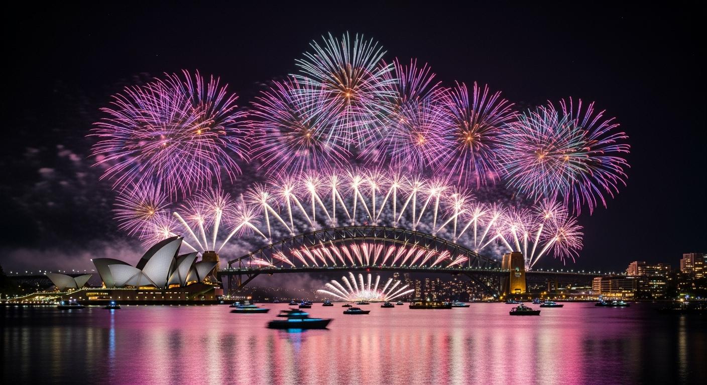 Màn pháo hoa đêm giao thừa hoành tráng tại Cảng Sydney