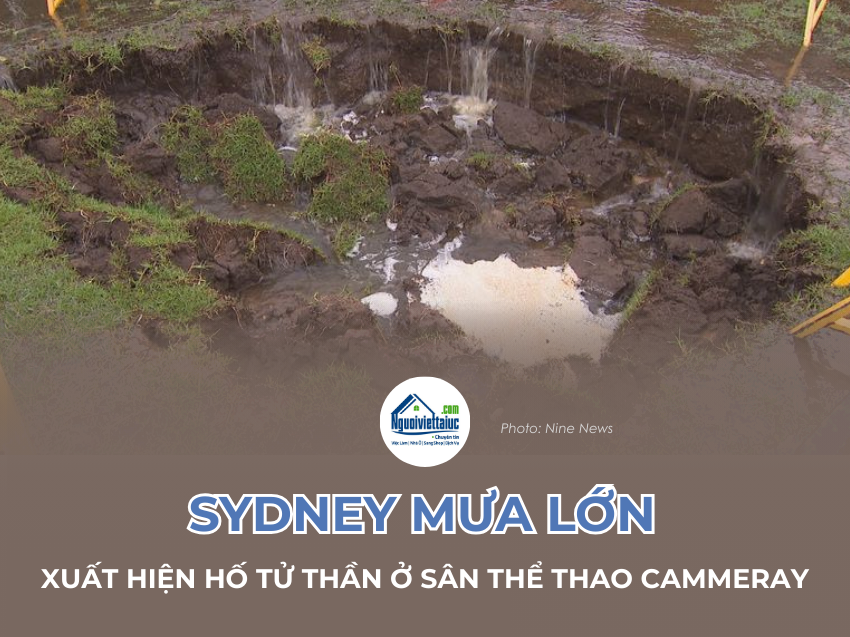 Sydney mưa lớn lịch sử: Hố tử thần xuất hiện tại sân thể thao Cammeray