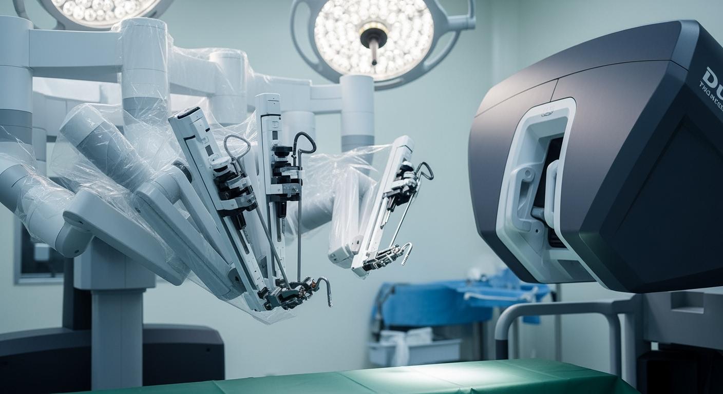 Hệ thống phẫu thuật robot da Vinci hiện đại.