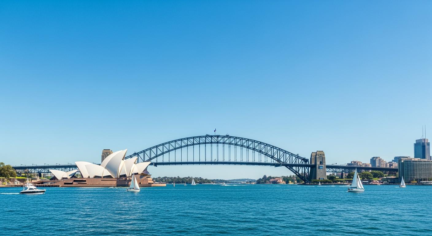 Nhà hát Opera Sydney và Cầu Cảng trong một ngày nắng đẹp trời xanh