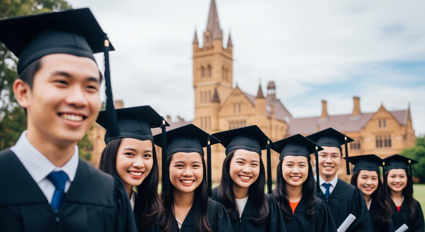 Du học sinh Việt Nam tại một trường đại học ở Australia