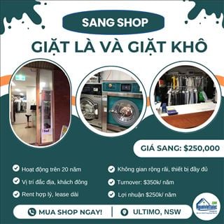 Sang shop giặt là và giặt khô lợi nhuận trên 250k ở Ultimo, NSW