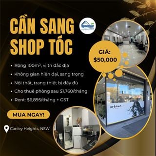 Sang shop tóc vị trí đẹp, income ổn định tại Canley Heights giá $50,000