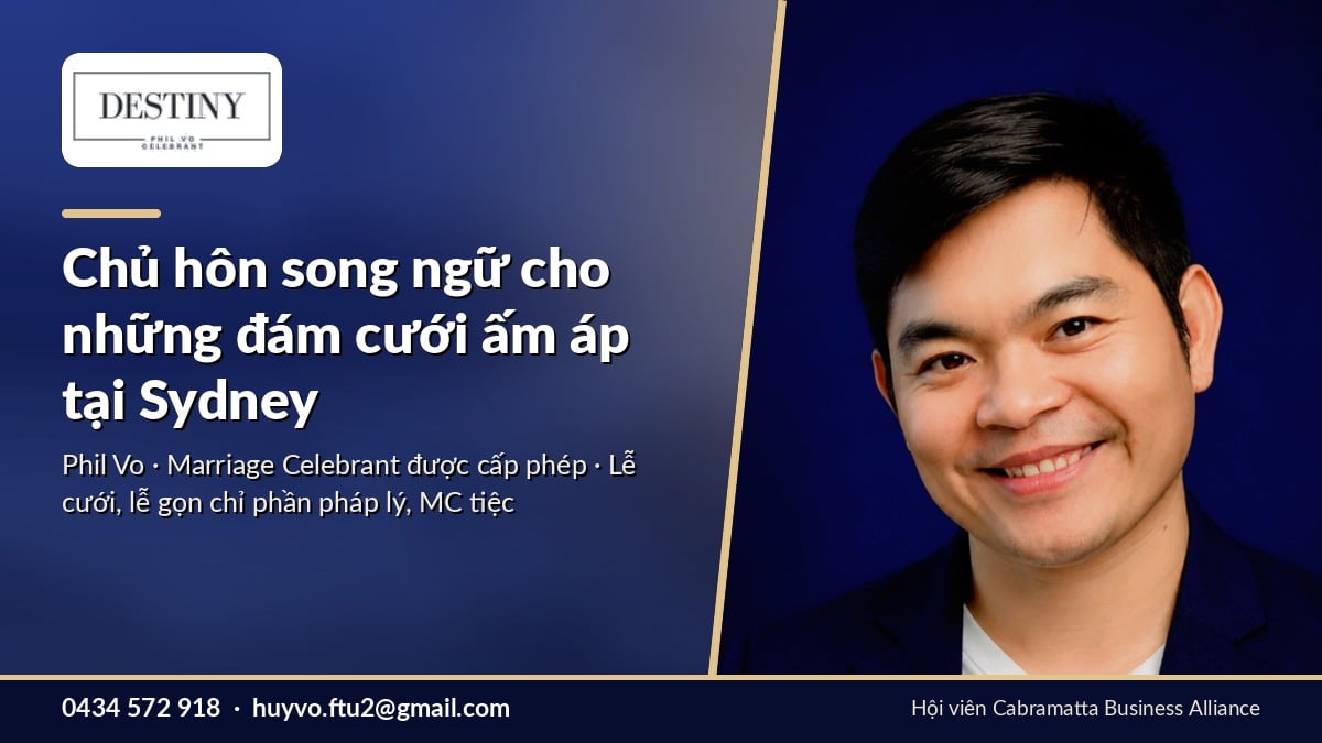 Phil Vo – Marriage Celebrant, thương hiệu Destiny (Ảnh: Phil Vo)